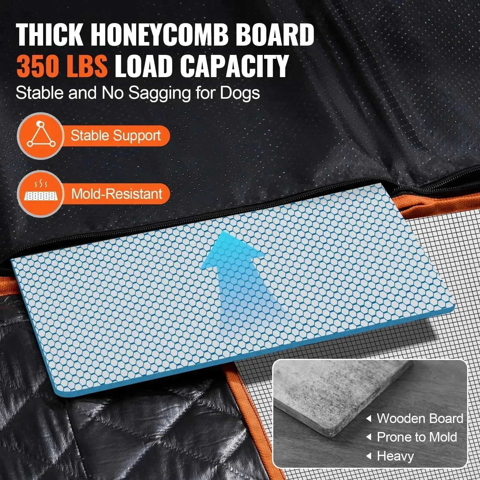 Heavy-Duty Dog Car Seat Cover – 7-Layer Waterproof, 350lbs Support, Hard Bottom