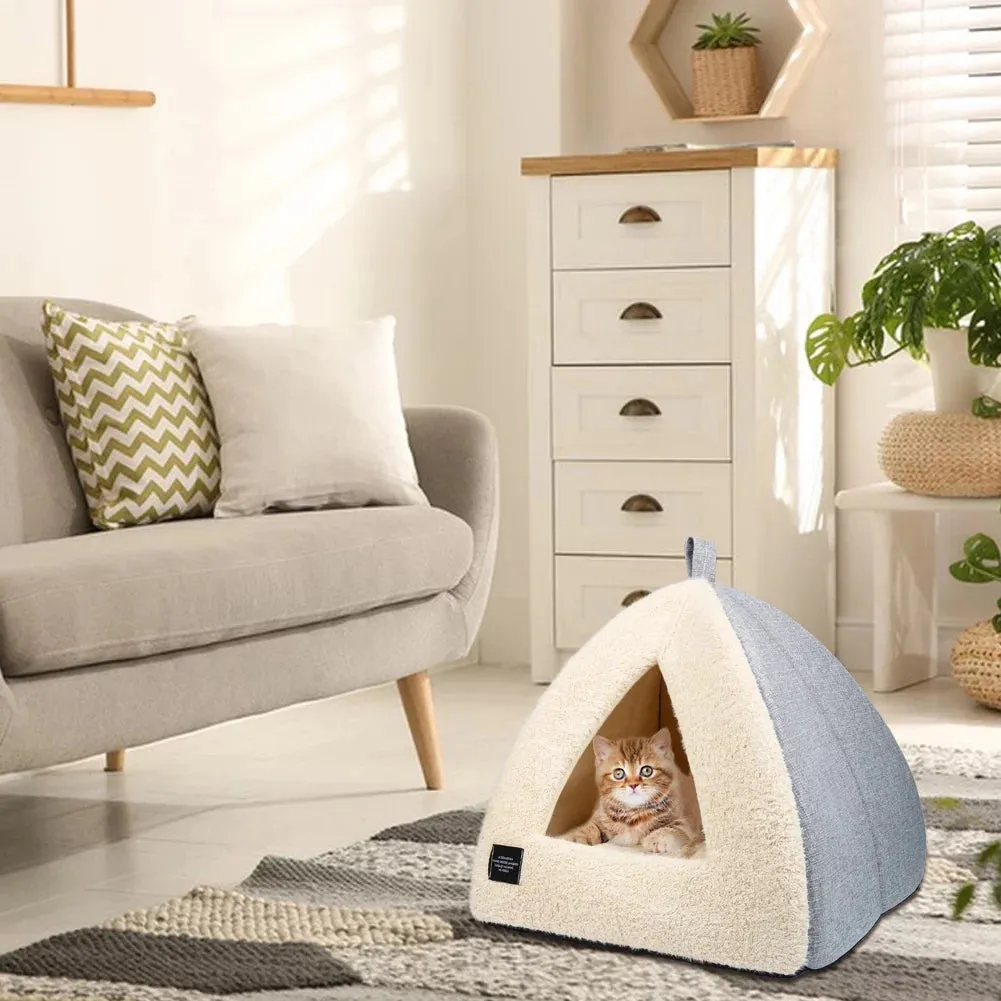 Indoor Cat Tent and Bed with Removable Washable Cushioned Pillow