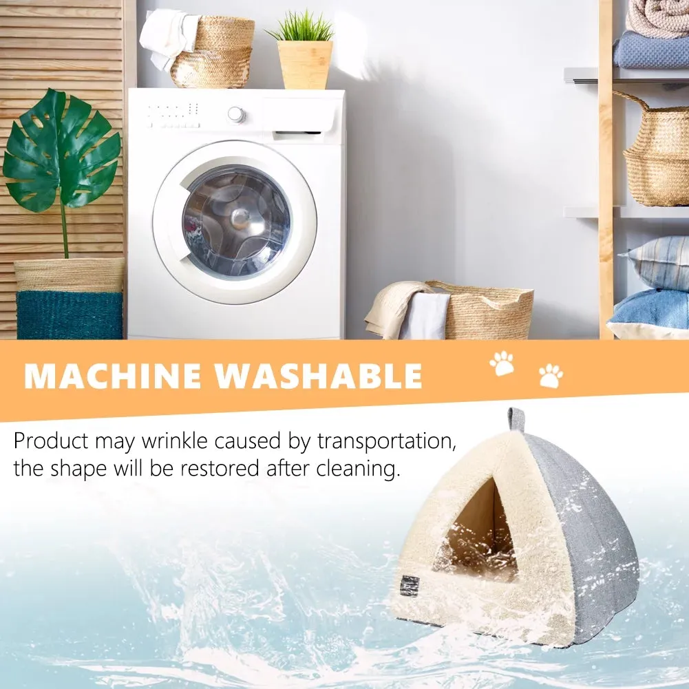 Indoor Cat Tent and Bed with Removable Washable Cushioned Pillow
