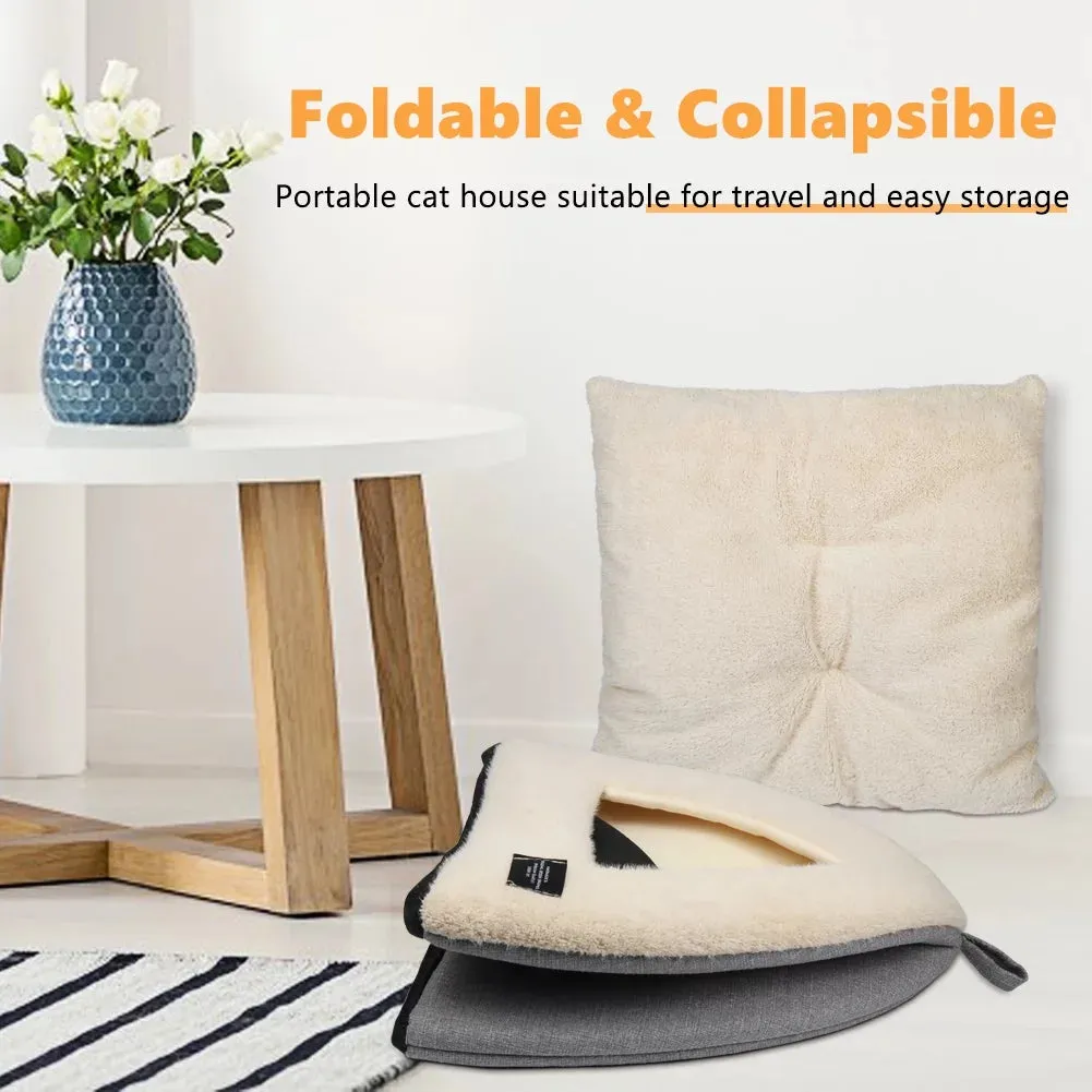 Indoor Cat Tent and Bed with Removable Washable Cushioned Pillow