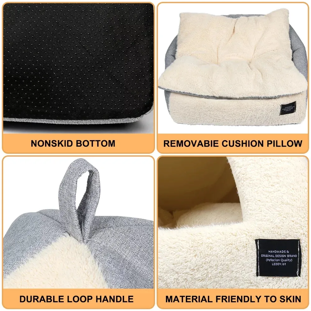 Indoor Cat Tent and Bed with Removable Washable Cushioned Pillow