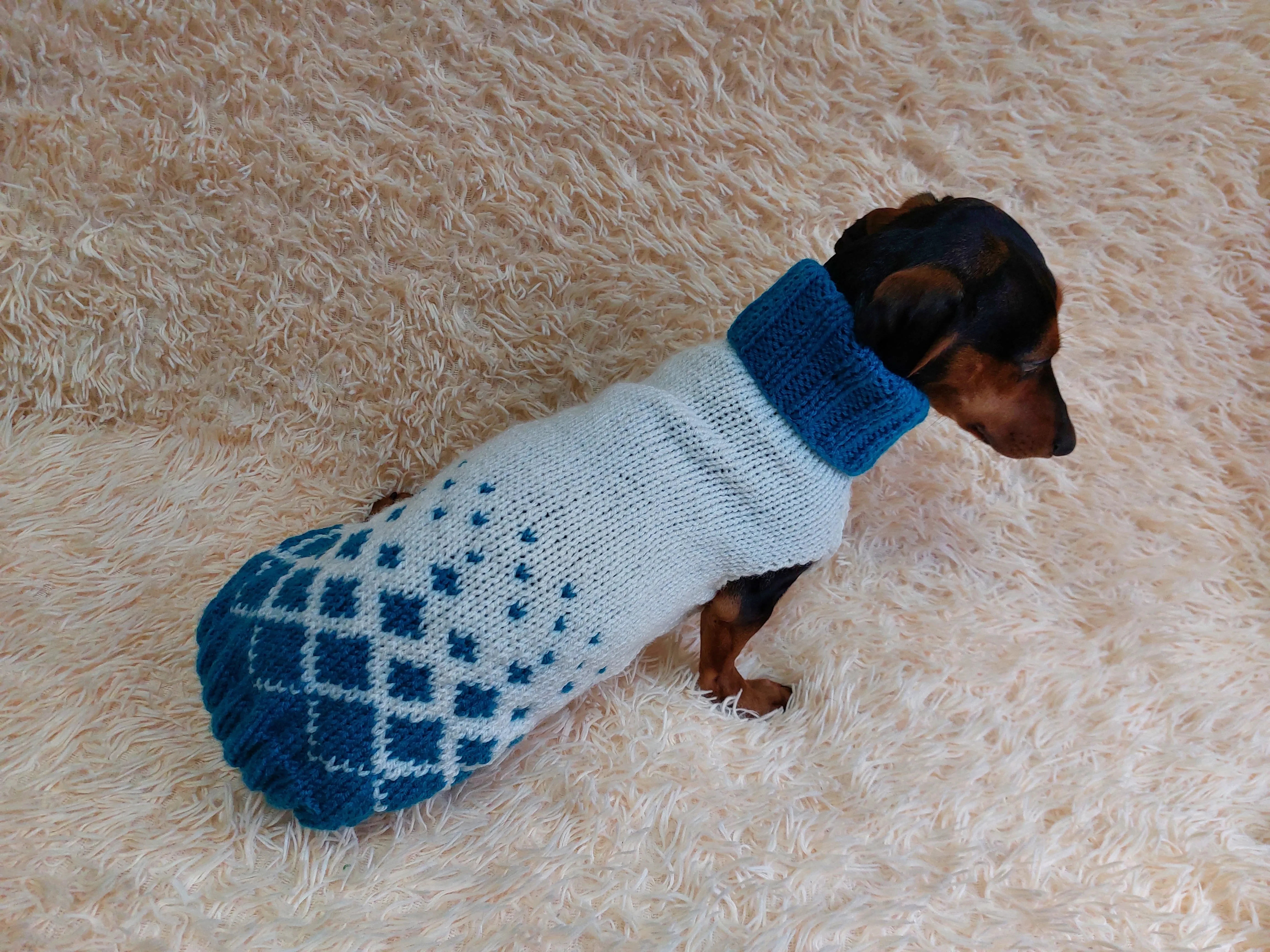 Jacquard Winter Pet Coat,Dog Sweater,Dachshund Cardigan