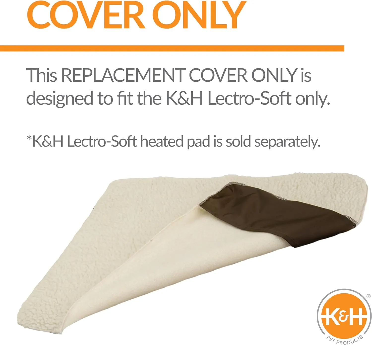 K&H Pet Products Lectro-Soft Outdoor Heated Dog & Cat Bed Replacement Cover, Fits K&H Lectro-Soft Medium Beds (Heated Bed Sold Separately), Machine Washable Soft Fleece Cover - 24 X 19in