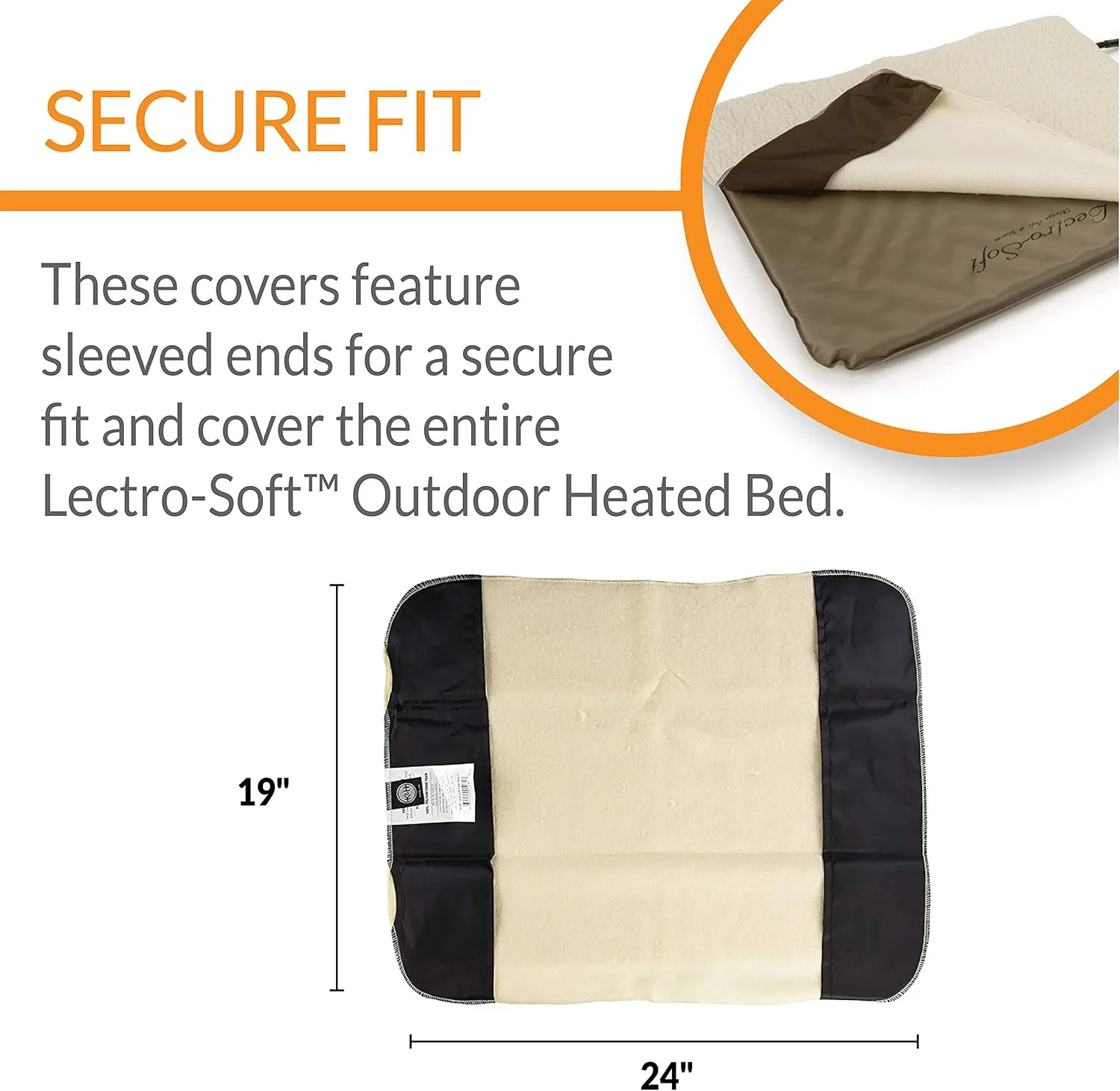 K&H Pet Products Lectro-Soft Outdoor Heated Dog & Cat Bed Replacement Cover, Fits K&H Lectro-Soft Medium Beds (Heated Bed Sold Separately), Machine Washable Soft Fleece Cover - 24 X 19in