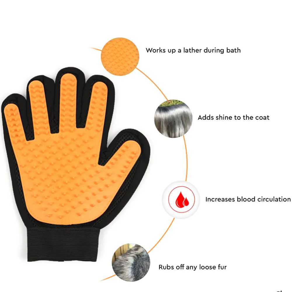 Kiki N Pooch True Touch Grooming Gloves for Dogs and Cats (Pink)