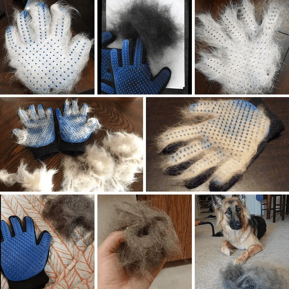 Kiki N Pooch True Touch Grooming Gloves for Dogs and Cats (Red)