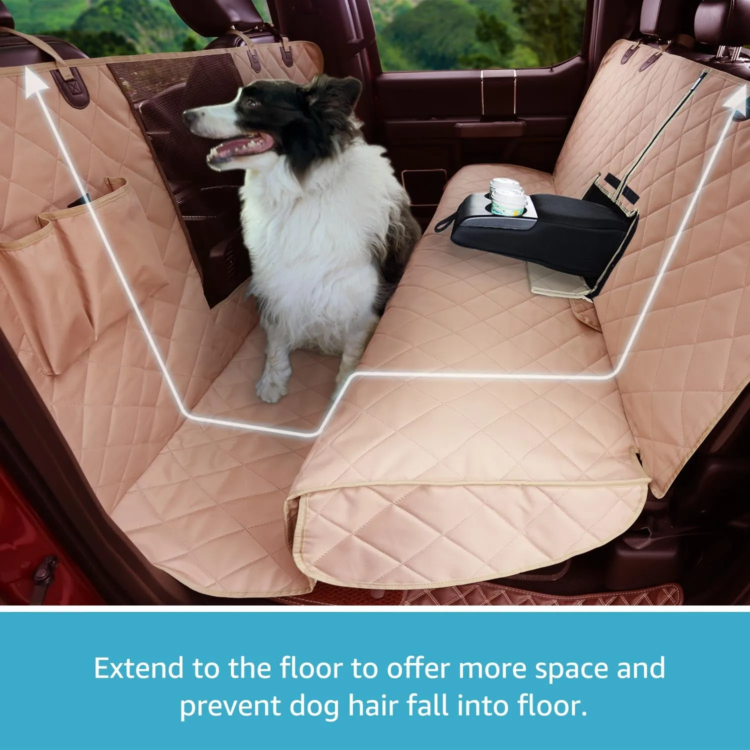 Lassie 4 in 1 Floor Dog Hammock for Crew Cab,100% Waterproof Backseat Cover Dog Seat Covers, Bench Protector for Ford F150, Chevy Silverado,GMC Sierra,Toyota Tundra,Ram 1500 Truck etc