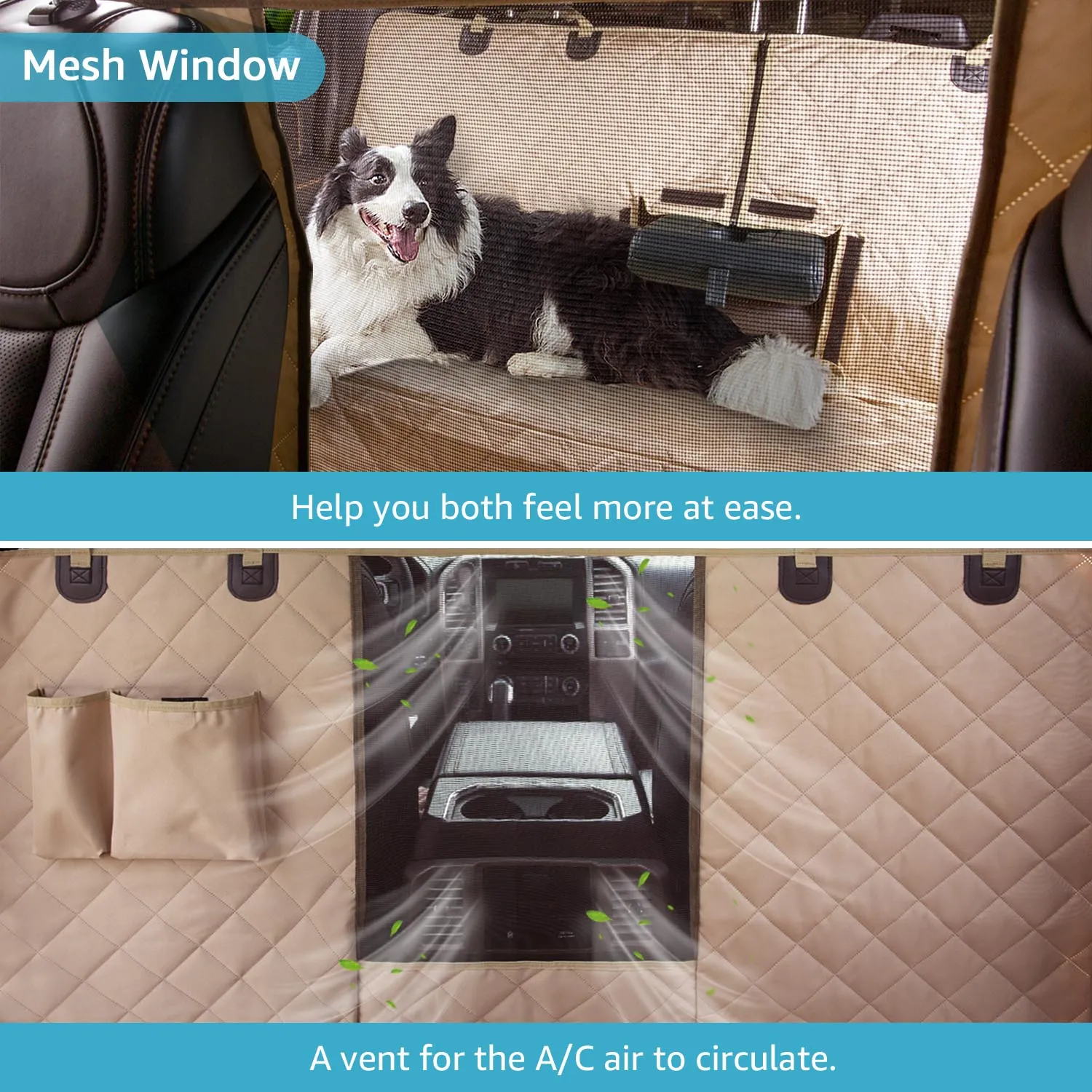 Lassie 4 in 1 Floor Dog Hammock for Crew Cab,100% Waterproof Backseat Cover Dog Seat Covers, Bench Protector for Ford F150, Chevy Silverado,GMC Sierra,Toyota Tundra,Ram 1500 Truck etc
