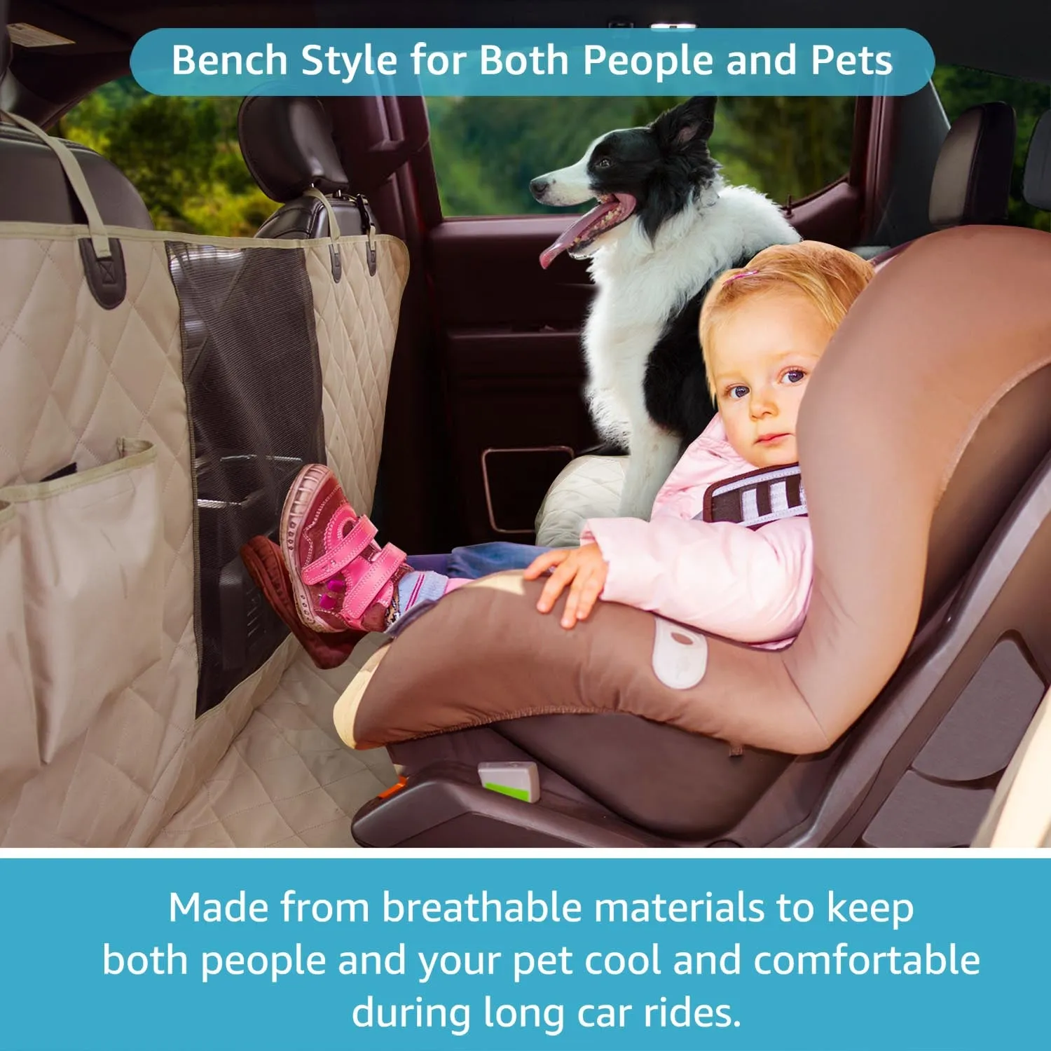 Lassie 4 in 1 Floor Dog Hammock for Crew Cab,100% Waterproof Backseat Cover Dog Seat Covers, Bench Protector for Ford F150, Chevy Silverado,GMC Sierra,Toyota Tundra,Ram 1500 Truck etc