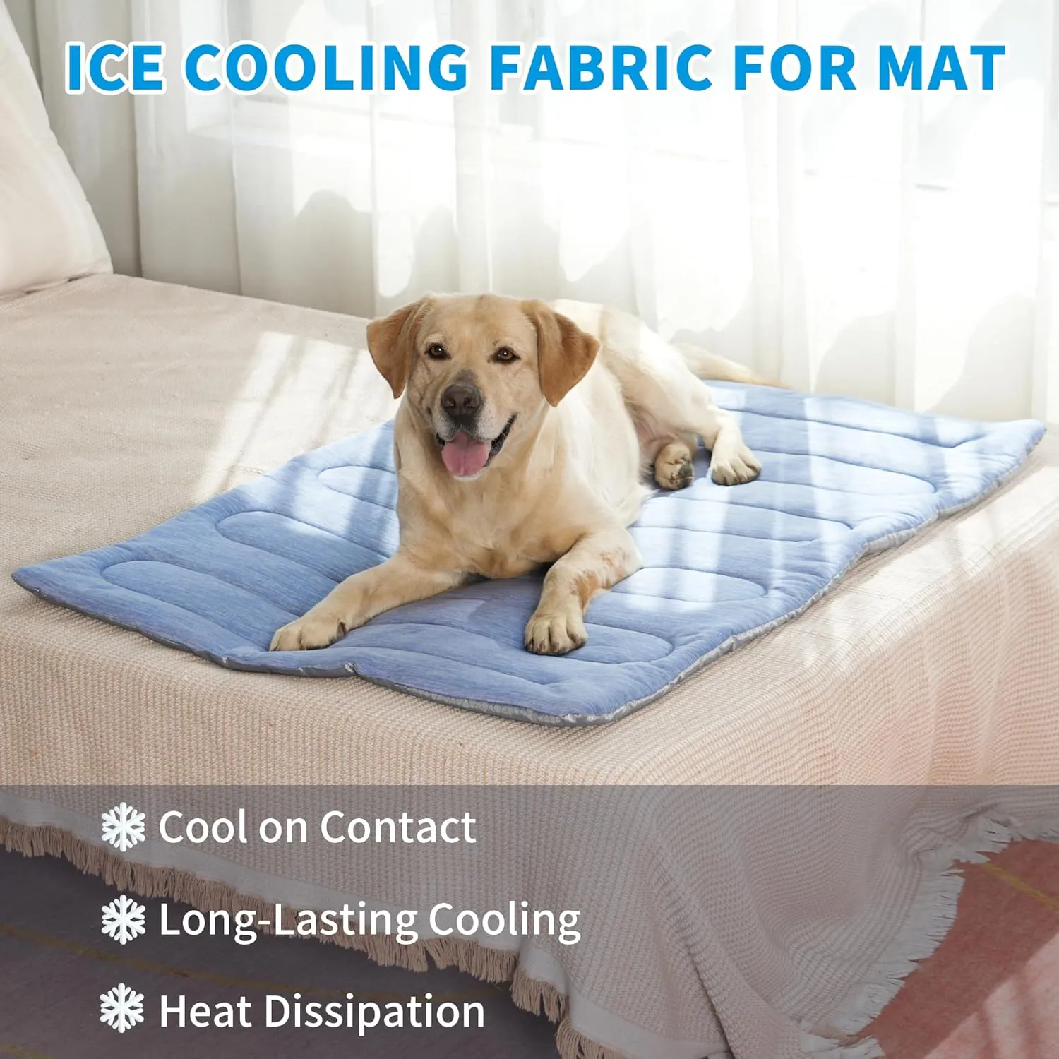 MARUNDA Dog Cooling Mat, 27" x 20" Thicken Waterproof Cooling Mat for Extra Large Dog, Q-MAX>0.5 Ice Cool Fabric-Cool on ContactEasy Washable Pet Pad in Summer