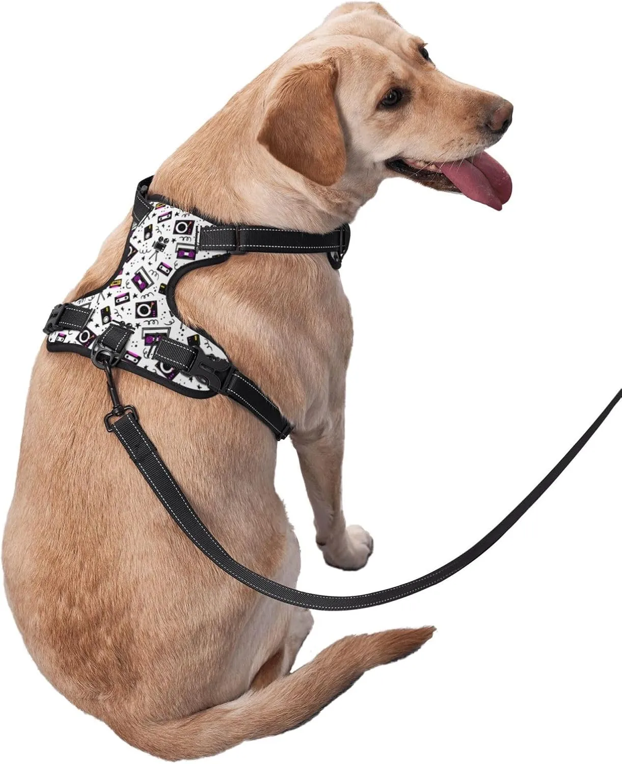 Music Player Tactical Dog Harness for Small Medium Large Dogs No Pull Adjustable Pet Harness Reflective Working Training Pet Vest Military Service Dog Harnesses-X-Large