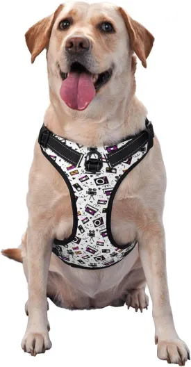 Music Player Tactical Dog Harness for Small Medium Large Dogs No Pull Adjustable Pet Harness Reflective Working Training Pet Vest Military Service Dog Harnesses-X-Large