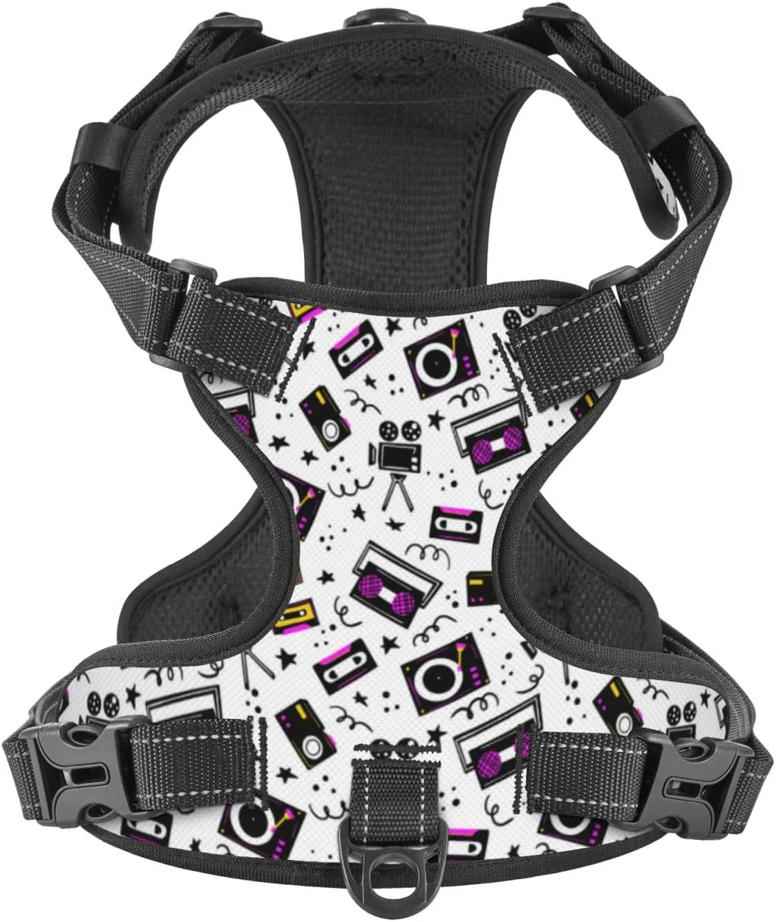 Music Player Tactical Dog Harness for Small Medium Large Dogs No Pull Adjustable Pet Harness Reflective Working Training Pet Vest Military Service Dog Harnesses-X-Large
