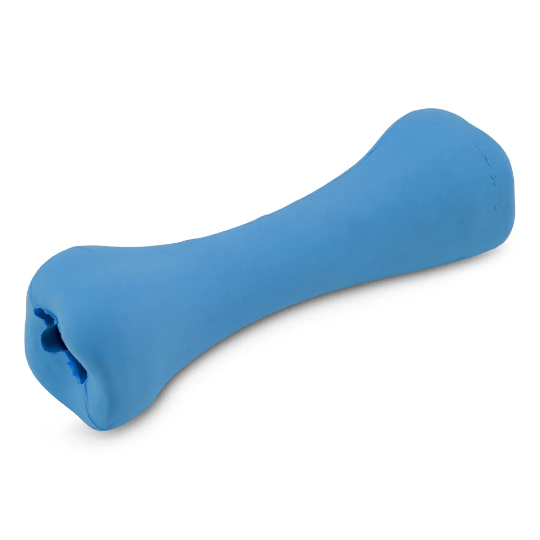 Natural Rubber Bone Dog Toy, Blue