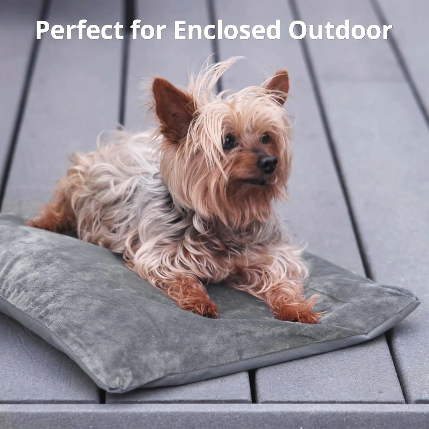 Outdoor Heated Cat Bed, Soft Pet Heating Pad with Steel-Wrapped Cord, Outside Pet Warmer for Feral Cats and Dogs, 19.7" x 15.7", 40 Watts