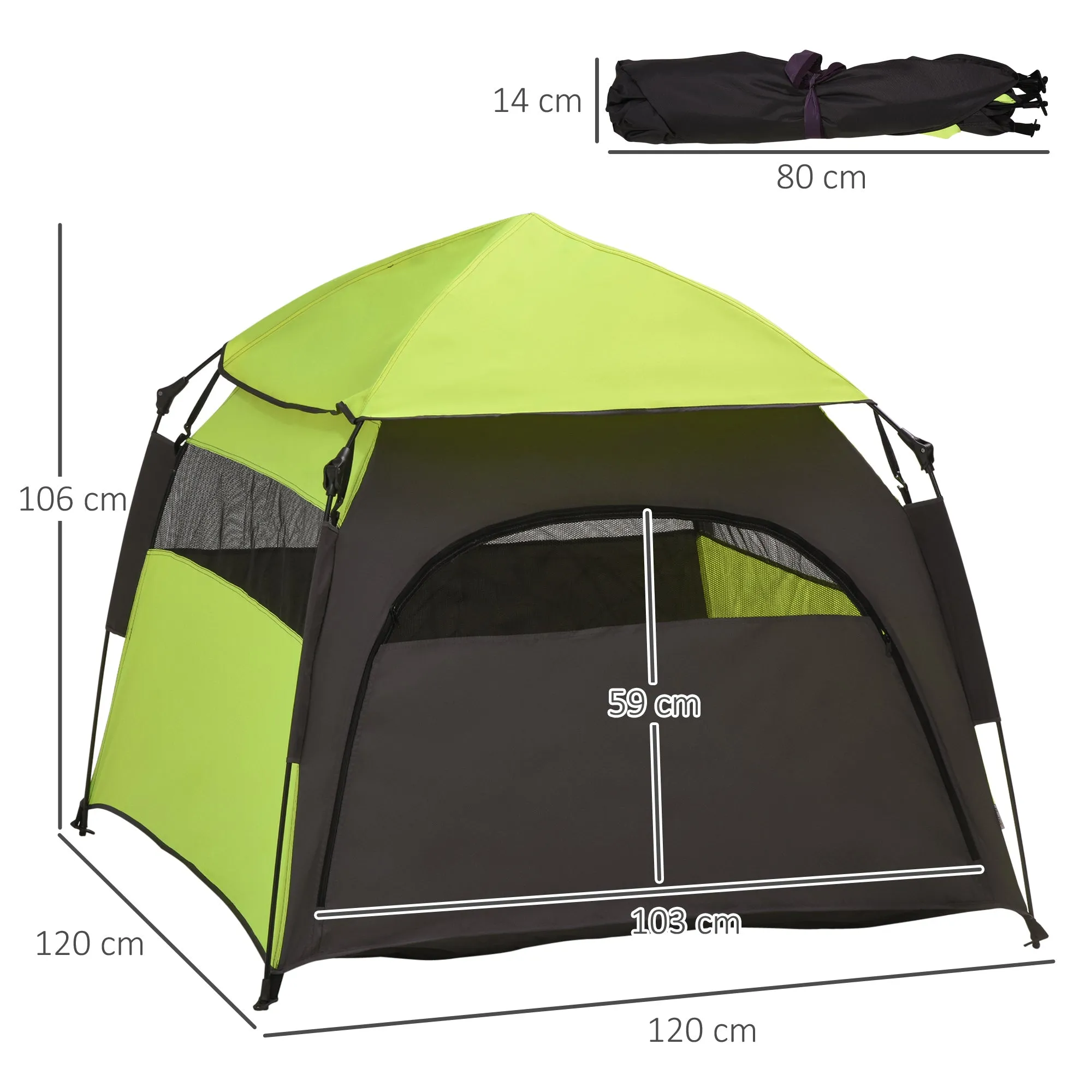 PawHut Foldable Dog Cat Tent with Waterproof Oxford Cloth, Carry Bag