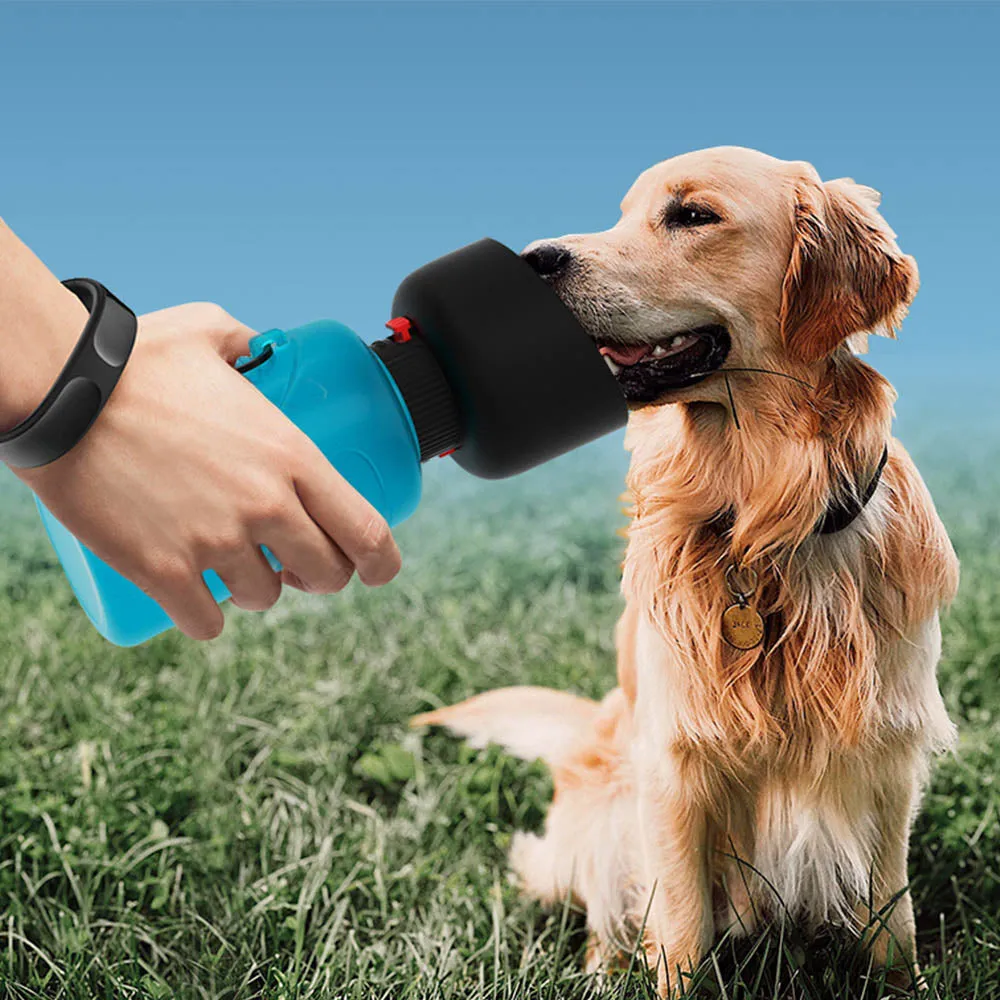 PAWS ASIA Suppliers Pet Travel Foldable Portable Feeding Dog Water Bottle Drink 600ml 500ml