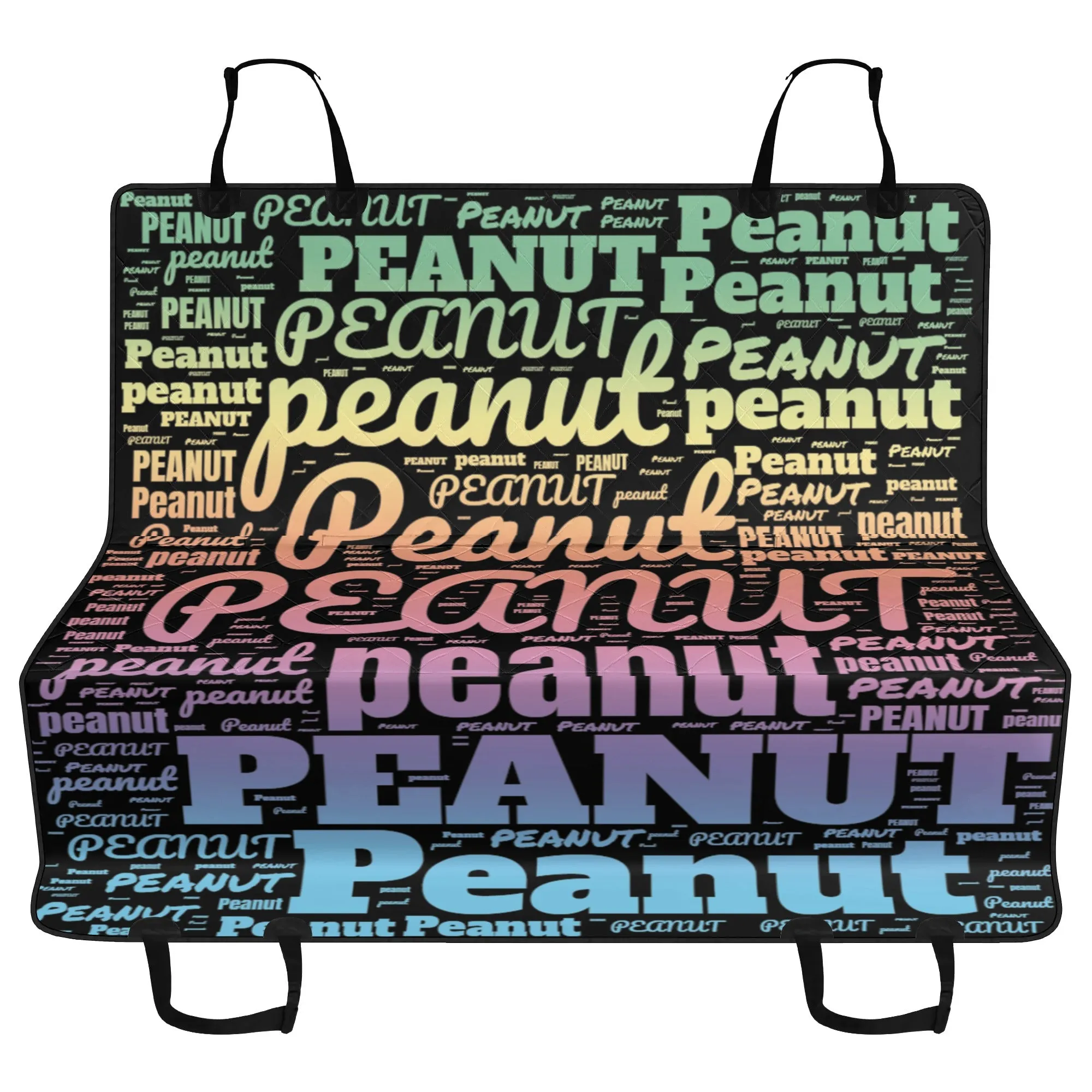 Personalized Dog's Name Word Art Ombre and Black Hammock Dog Car Seat Cover