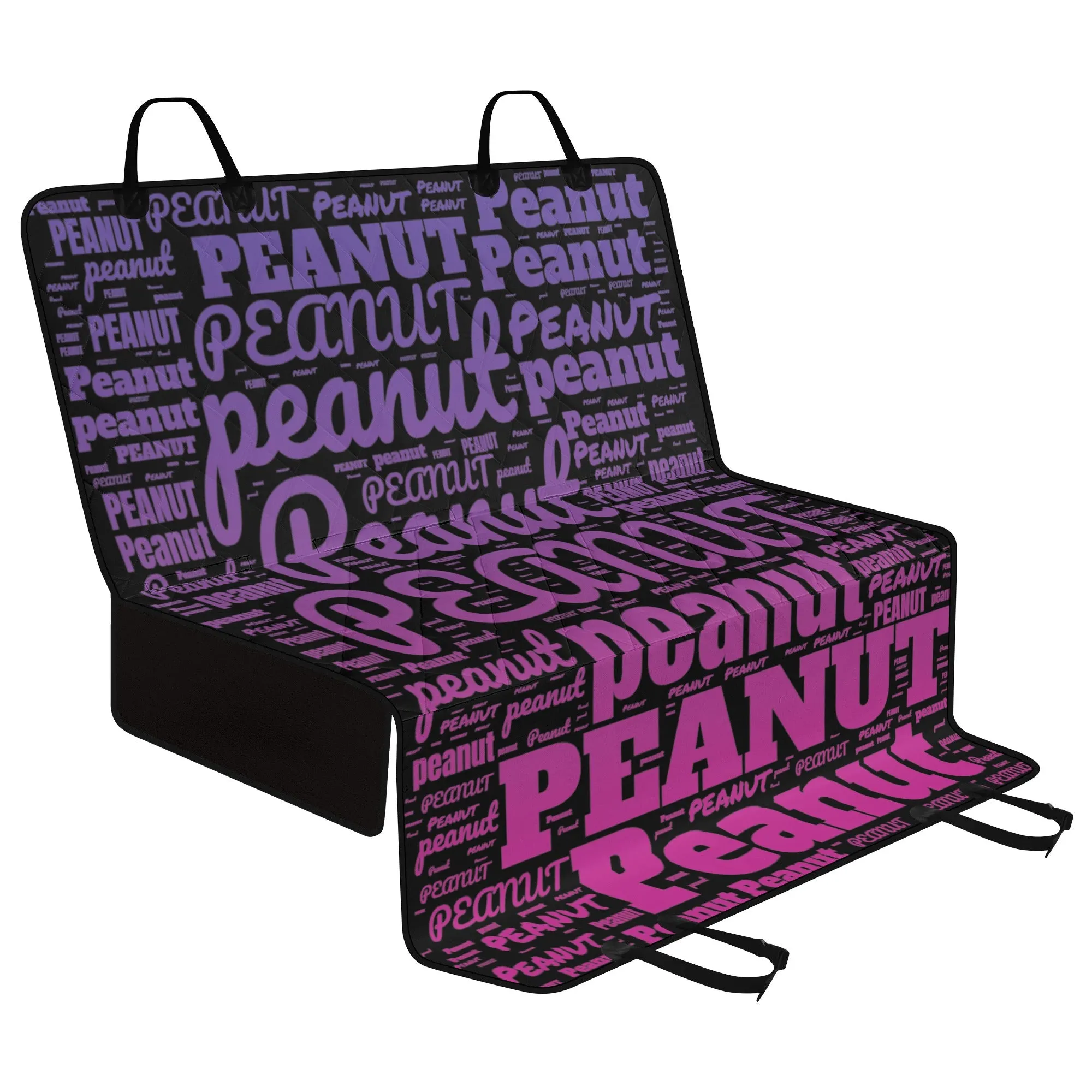 Personalized Dog's Name Word Art Ombre and Black Hammock Dog Car Seat Cover
