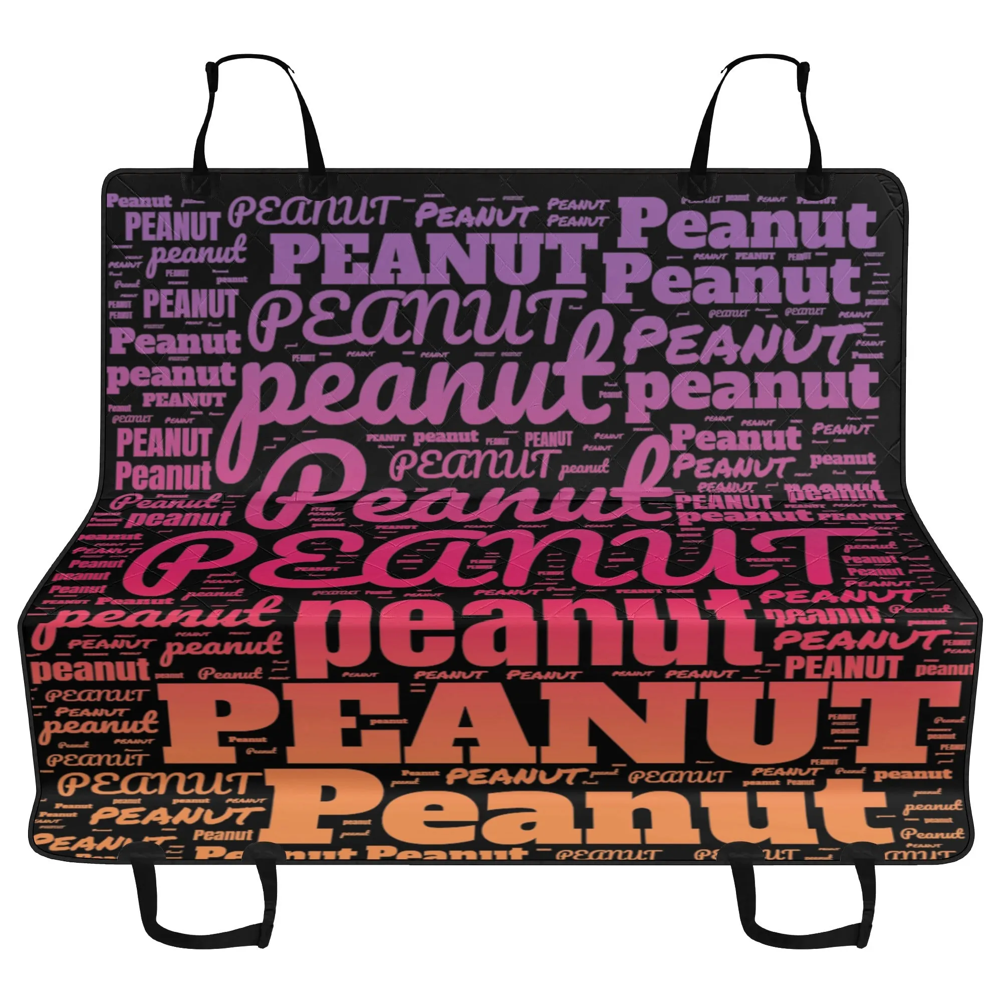 Personalized Dog's Name Word Art Ombre and Black Hammock Dog Car Seat Cover