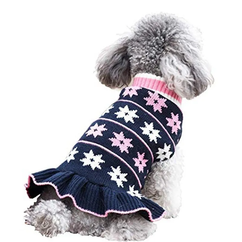 Pet autumn and winter high-collar knitted warm clothes