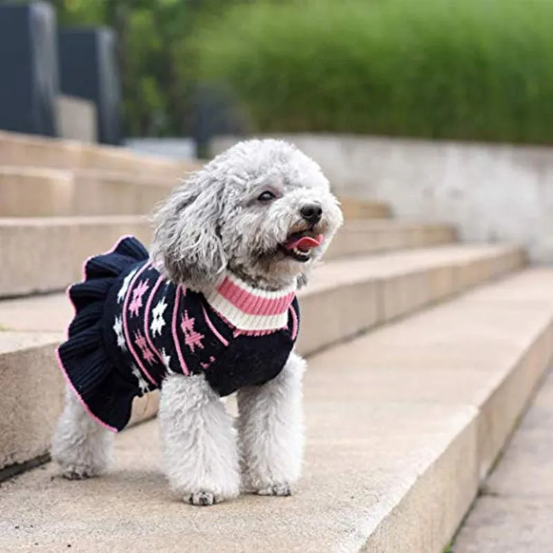 Pet autumn and winter high-collar knitted warm clothes