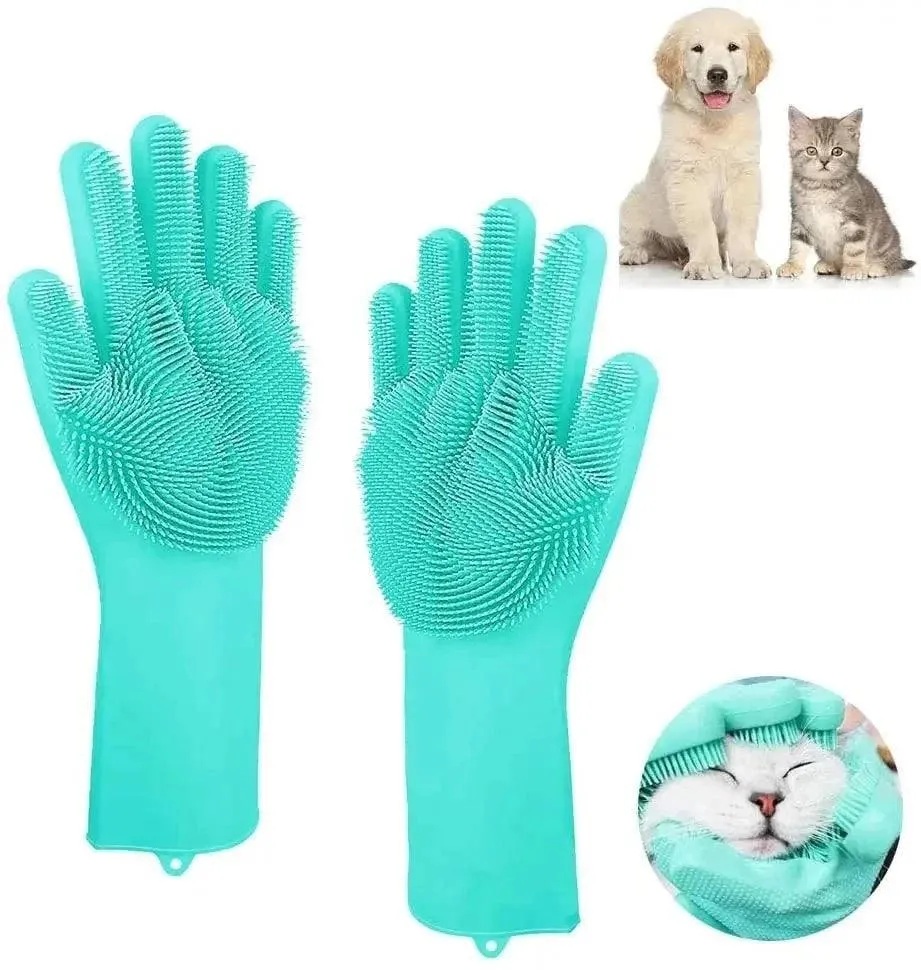 Pet Cleaning Gloves – Silicone Grooming Gloves with 3,000  Pins, Heat Resistant, for Hair Removal and Cleaning Pets or Home