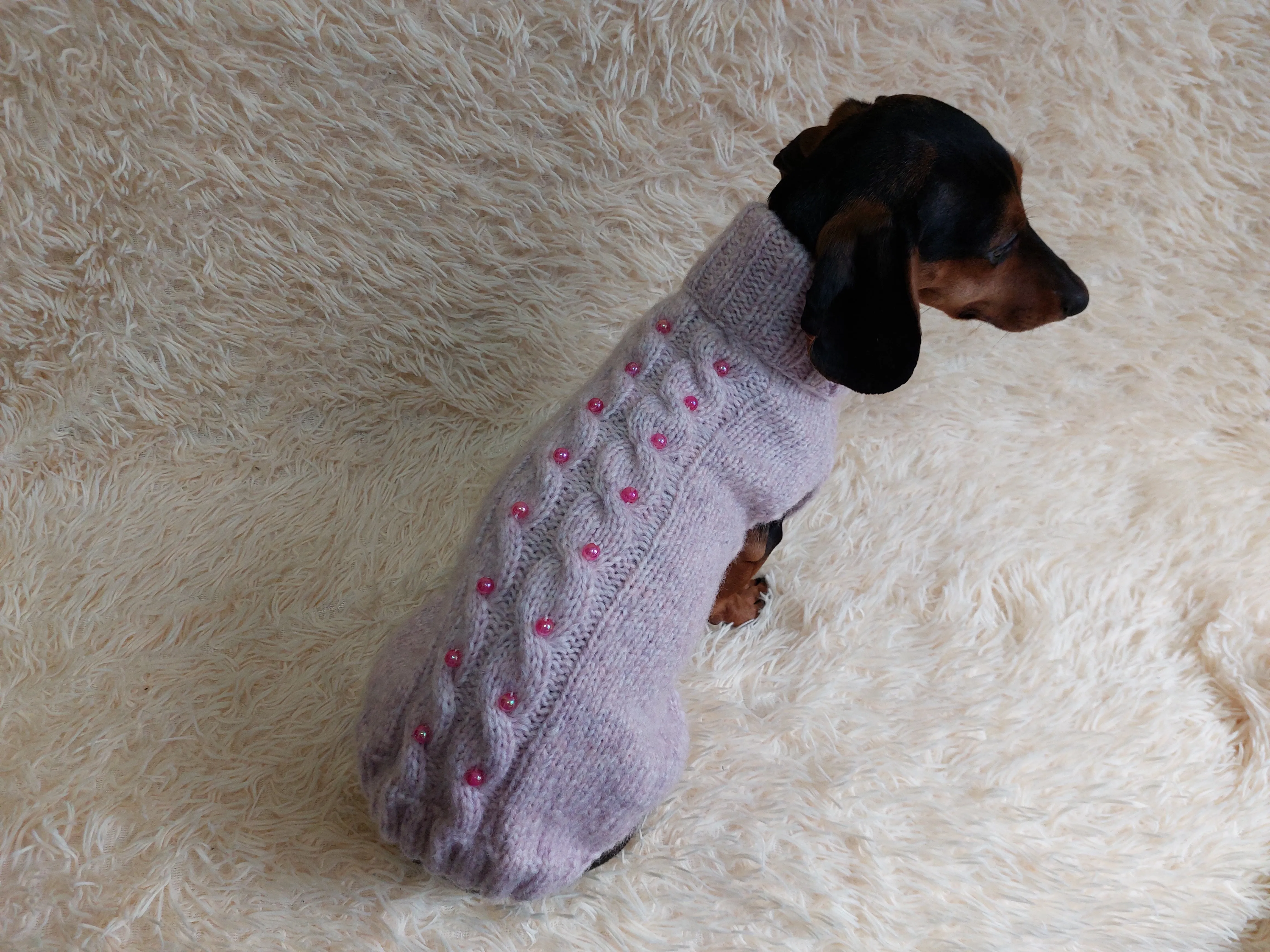 Pet clothes dog jumper with beads,holiday dog clothes,gift for pets