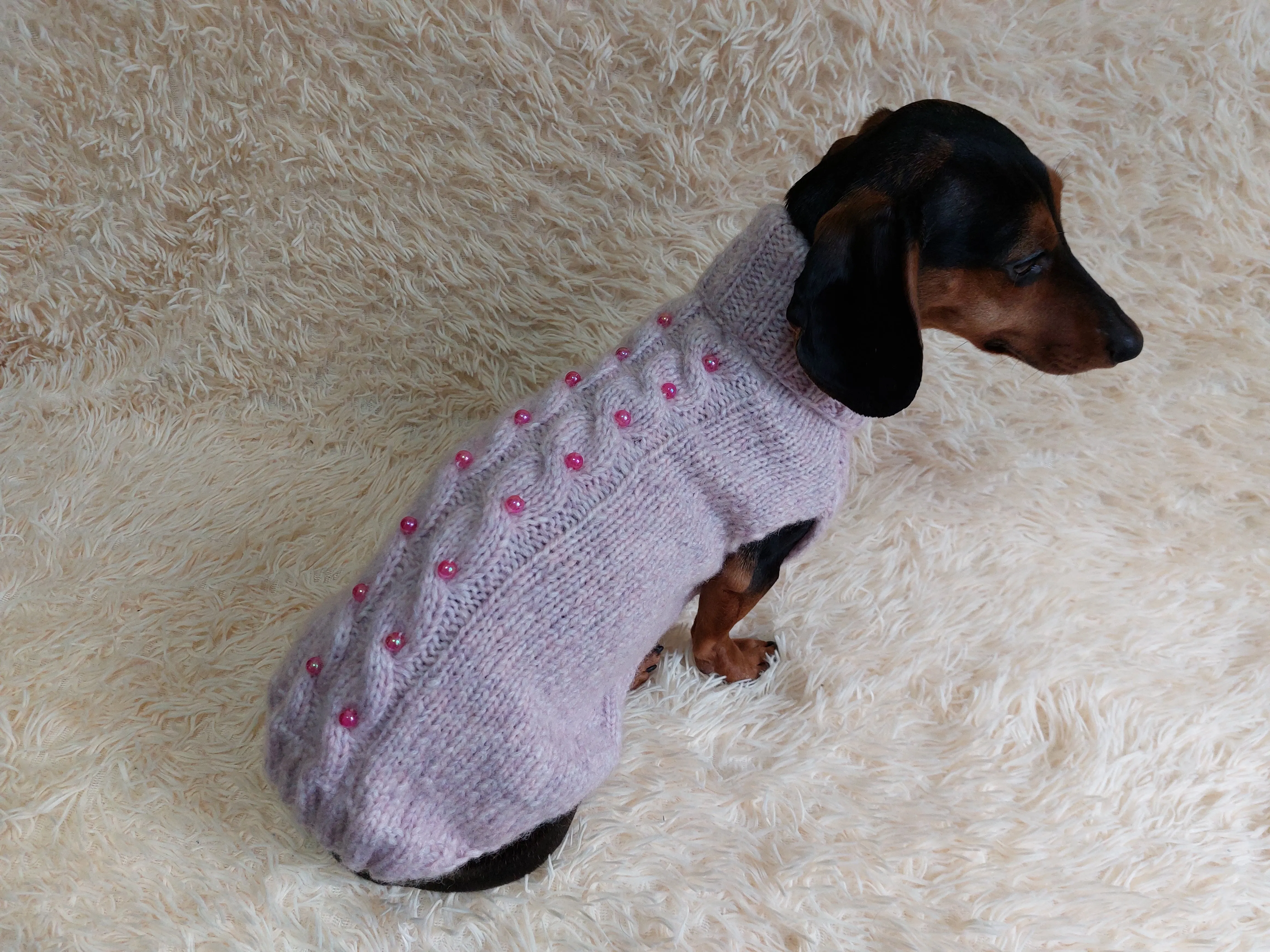 Pet clothes dog jumper with beads,holiday dog clothes,gift for pets