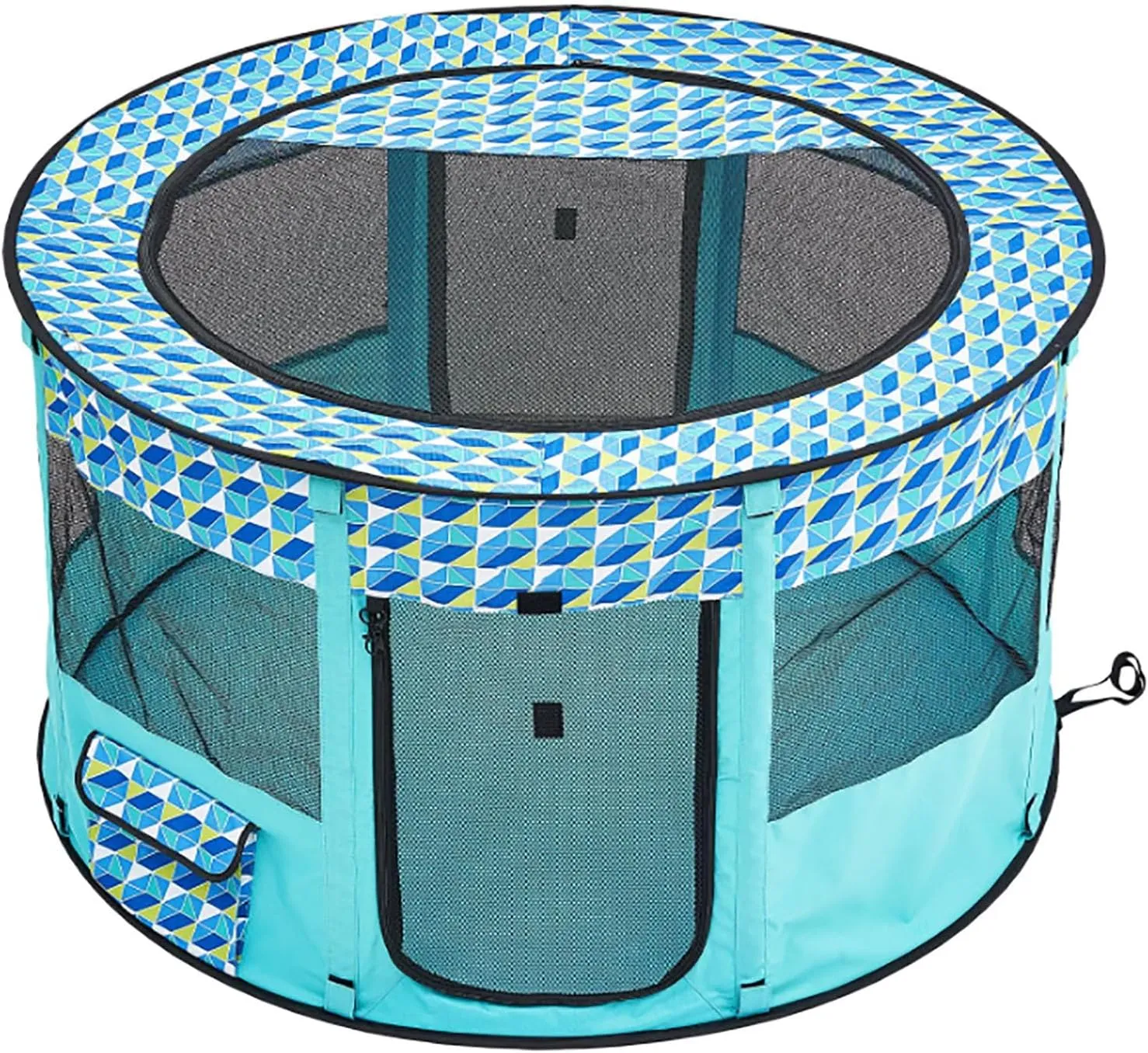 Pet Dog Playpen, Medium-sized Dog Tent Crates Cage Indoor/Outdoor, 44'' x 44'' x 24'' Foldable Pet Playpen, Portable Dog Playpen, Removable Zipper Top, Waterproof 600D Oxford Cloth, for Travel Camping