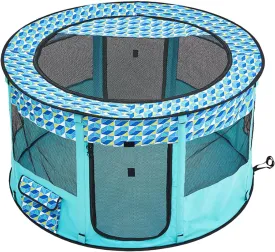 Pet Dog Playpen, Medium-sized Dog Tent Crates Cage Indoor/Outdoor, 44'' x 44'' x 24'' Foldable Pet Playpen, Portable Dog Playpen, Removable Zipper Top, Waterproof 600D Oxford Cloth, for Travel Camping