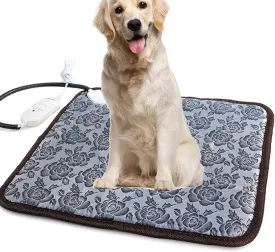 Pet Heating Pad, Electric Heated Cat Bed,Waterproof Heating Pad Blanket for Cats,Dogs, Adjustable Temperature Warming Safety Heating Pad with 147Cm Length Chew Resistant Steel Cord