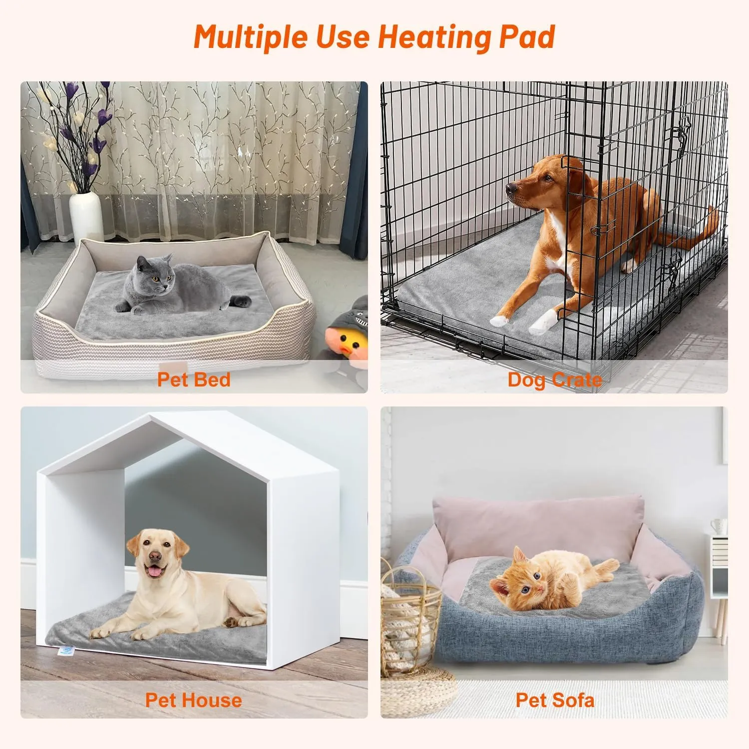 Pet Heating Pad for Cats Dogs, Electric Cat Heating Pad Indoor with Timer, 9 Level Temperature Dog Heating Pad Waterproof Heated Dog Pad Mat for Puppy Dog Cat (28.0" L x 18.0" W x 0.5" Th)