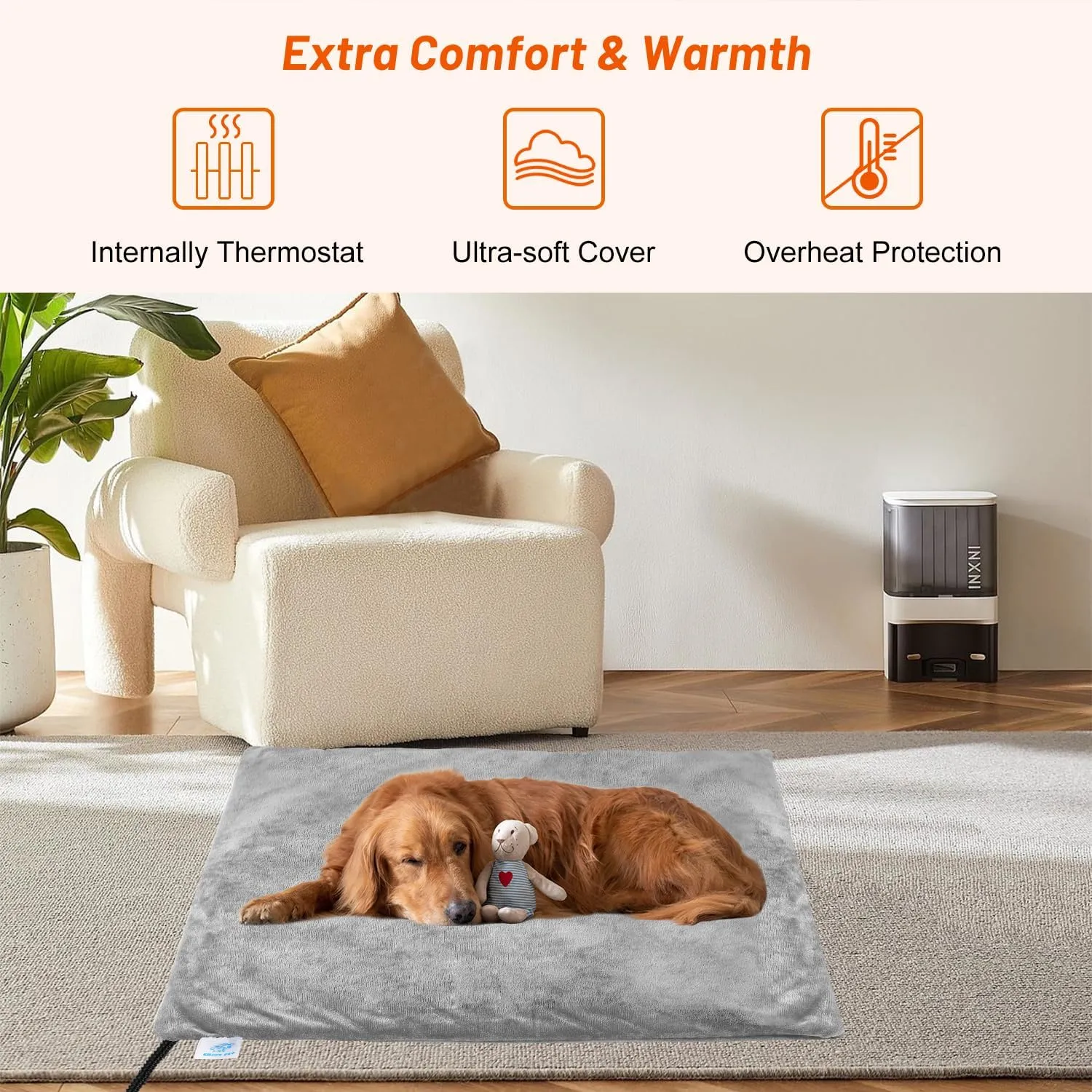 Pet Heating Pad for Cats Dogs, Electric Cat Heating Pad Indoor with Timer, 9 Level Temperature Dog Heating Pad Waterproof Heated Dog Pad Mat for Puppy Dog Cat (28.0" L x 18.0" W x 0.5" Th)