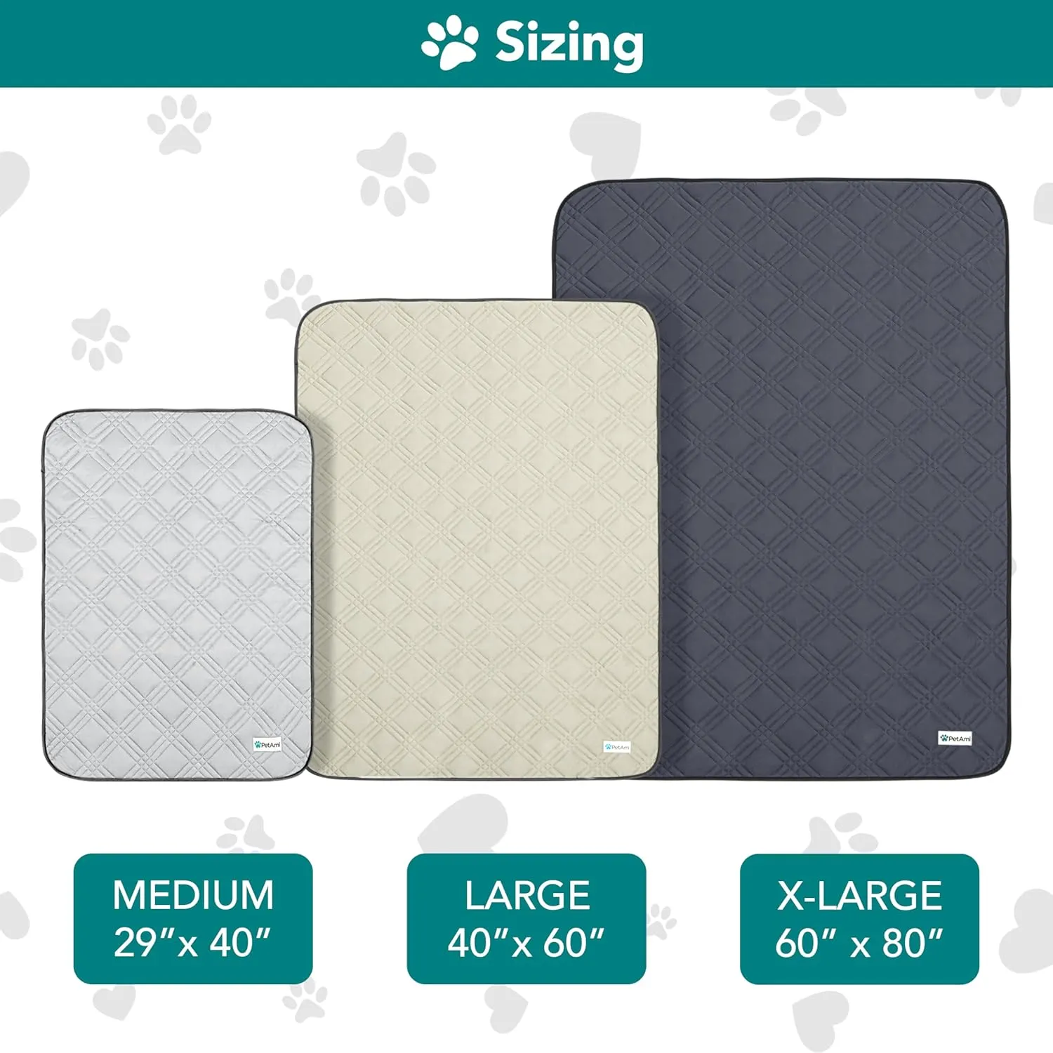 PetAmi Waterproof Cooling Mat for Dog, Premium Pet Cooling Blanket for Bed Crate, Anti Slip Indoor Dog Cool Pad for Sleeping, Q-MAX Large Sofa Couch Cover Mat for Cat, Beige, 60x80