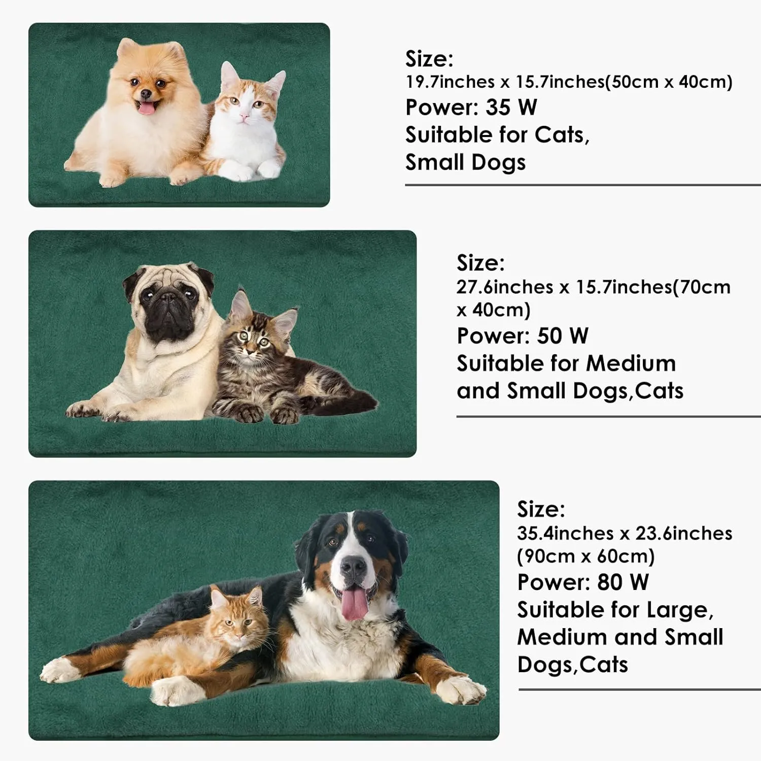 PETNF Outdoor Heated Pet Bed with Waterproof Cover,Pet Heating Pads for Dog,Soft Electric Blanket Auto Temperature Control,Heating Mat for Dog House Cabin Cot Doorway,Rescue Cats