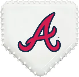 Pets First MLB Atlanta Braves Hard-Nylon Baseball Home Plate Dog Chew Toy, Interactive and Fun Dog CHEW Toy, Bacon Flavored, Strong Durable Chew Toy for Pets
