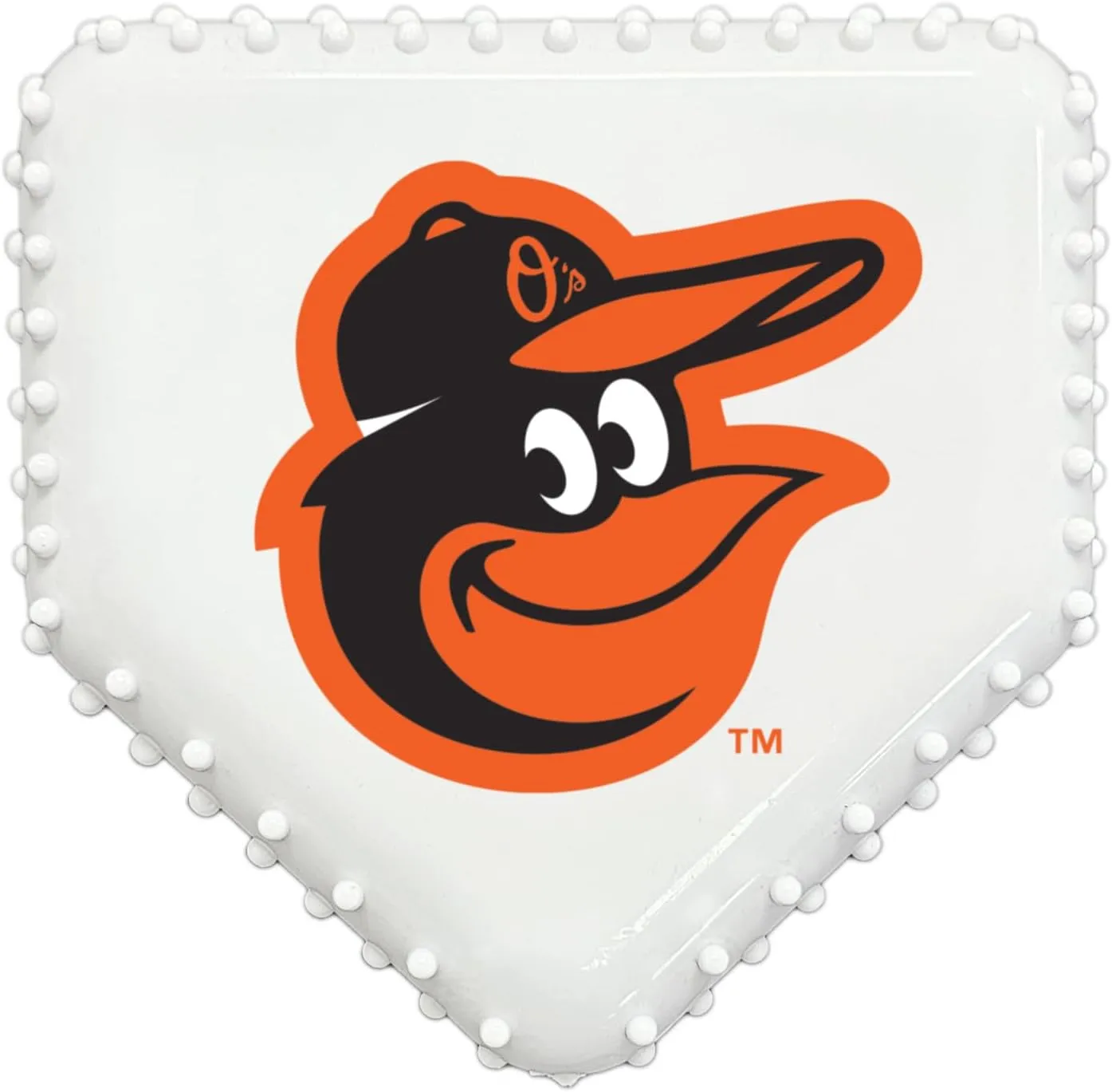 Pets First MLB Baltimore Orioles S Hard-Nylon Baseball Home Plate Dog Chew Toy, Interactive and Fun Dog CHEW Toy, Bacon Flavored, Strong Durable Chew Toy for Pets