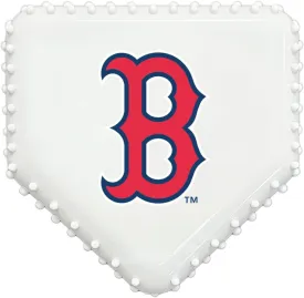 Pets First MLB Boston RED SOX Hard-Nylon Baseball Home Plate Dog Chew Toy, Interactive and Fun Dog CHEW Toy, Bacon Flavored, Strong Durable Chew Toy for Pets