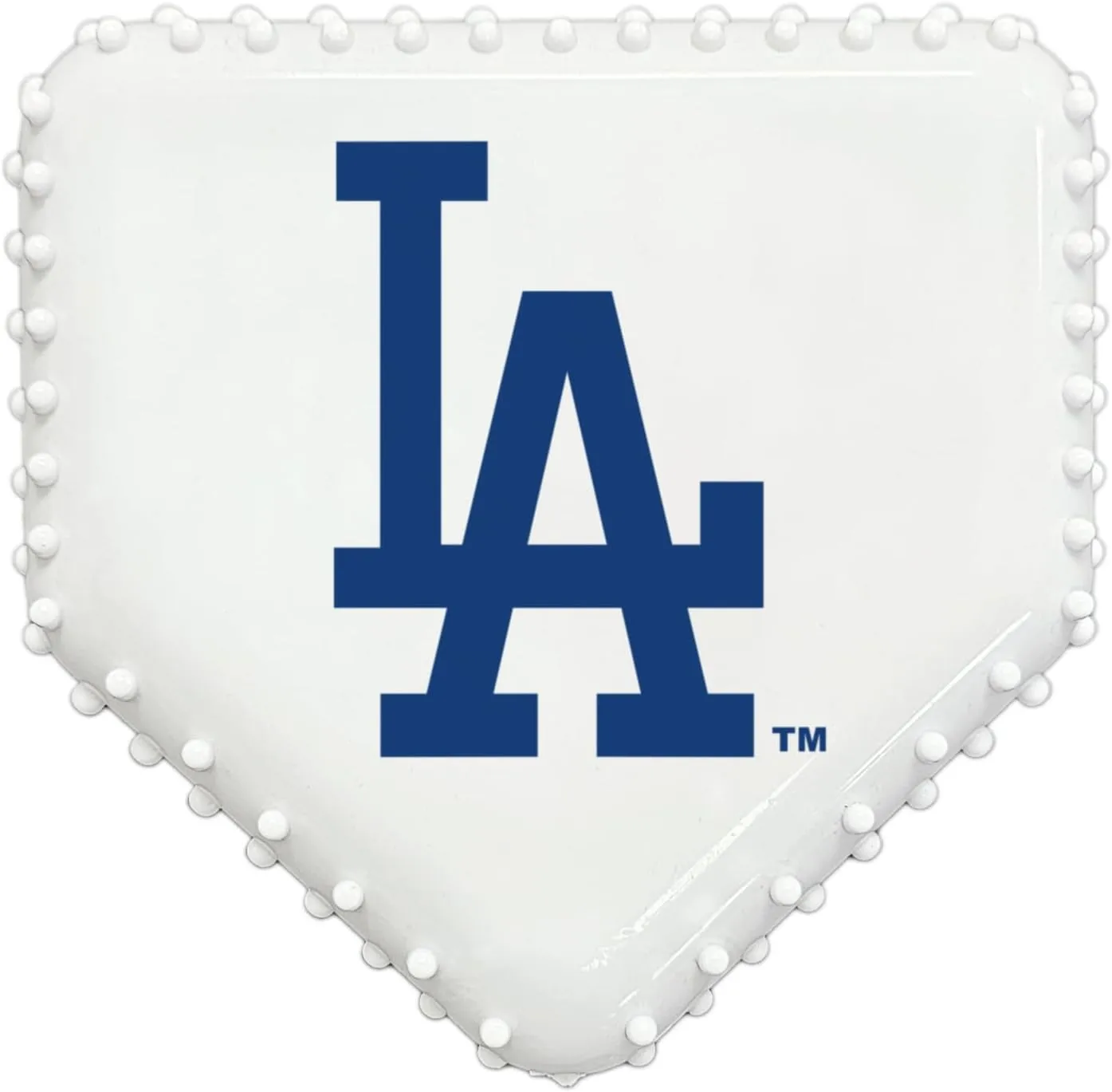 Pets First MLB LA Dodgers Hard-Nylon Baseball Home Plate Dog Chew Toy, Interactive and Fun Dog CHEW Toy, Bacon Flavored, Strong Durable Chew Toy for Pets