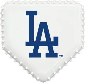 Pets First MLB LA Dodgers Hard-Nylon Baseball Home Plate Dog Chew Toy, Interactive and Fun Dog CHEW Toy, Bacon Flavored, Strong Durable Chew Toy for Pets