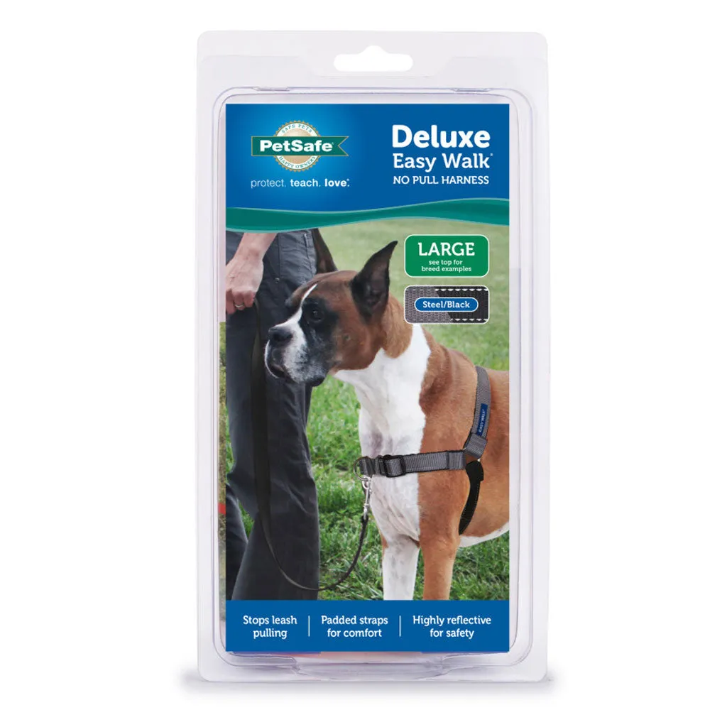 PetSafe Deluxe Easy Walk No Pull Dog Harness, Steel/Black