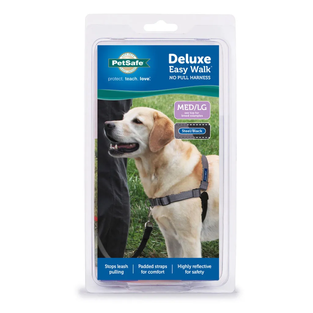 PetSafe Deluxe Easy Walk No Pull Dog Harness, Steel/Black