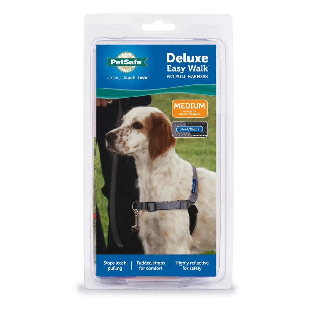 PetSafe Deluxe Easy Walk No Pull Dog Harness, Steel/Black