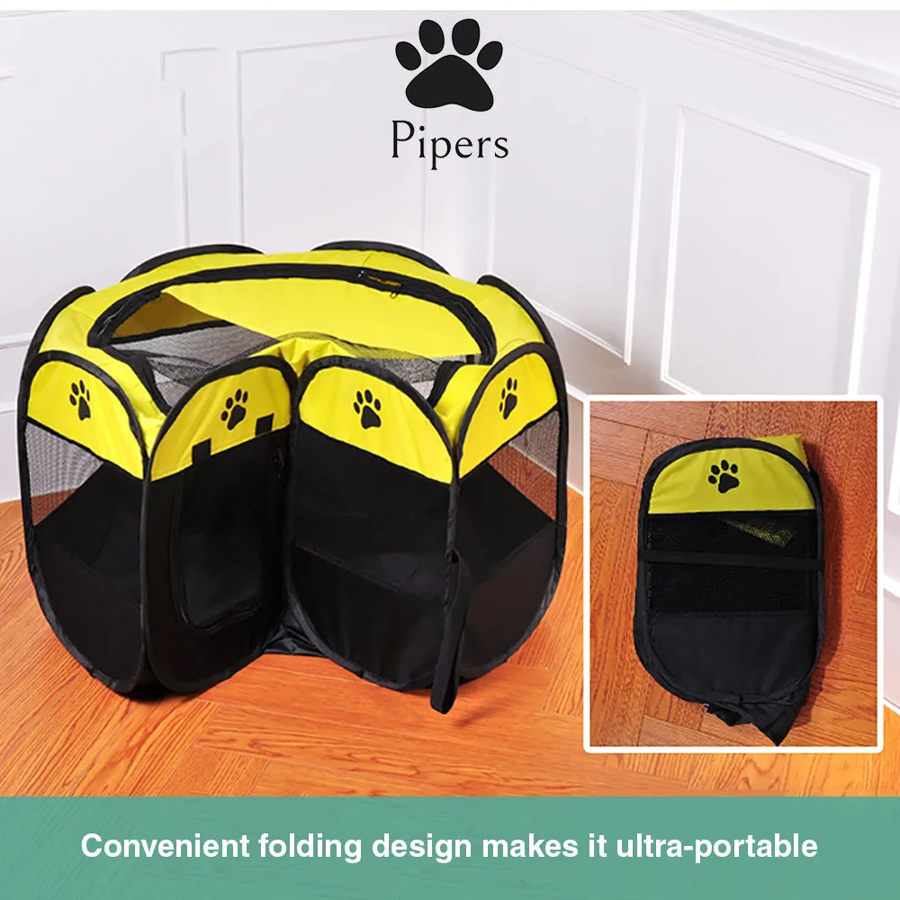 Pipers Pet Portable Playpen Dog Puppy Tent Enclosure Exercise Cat Cage 8 Panels