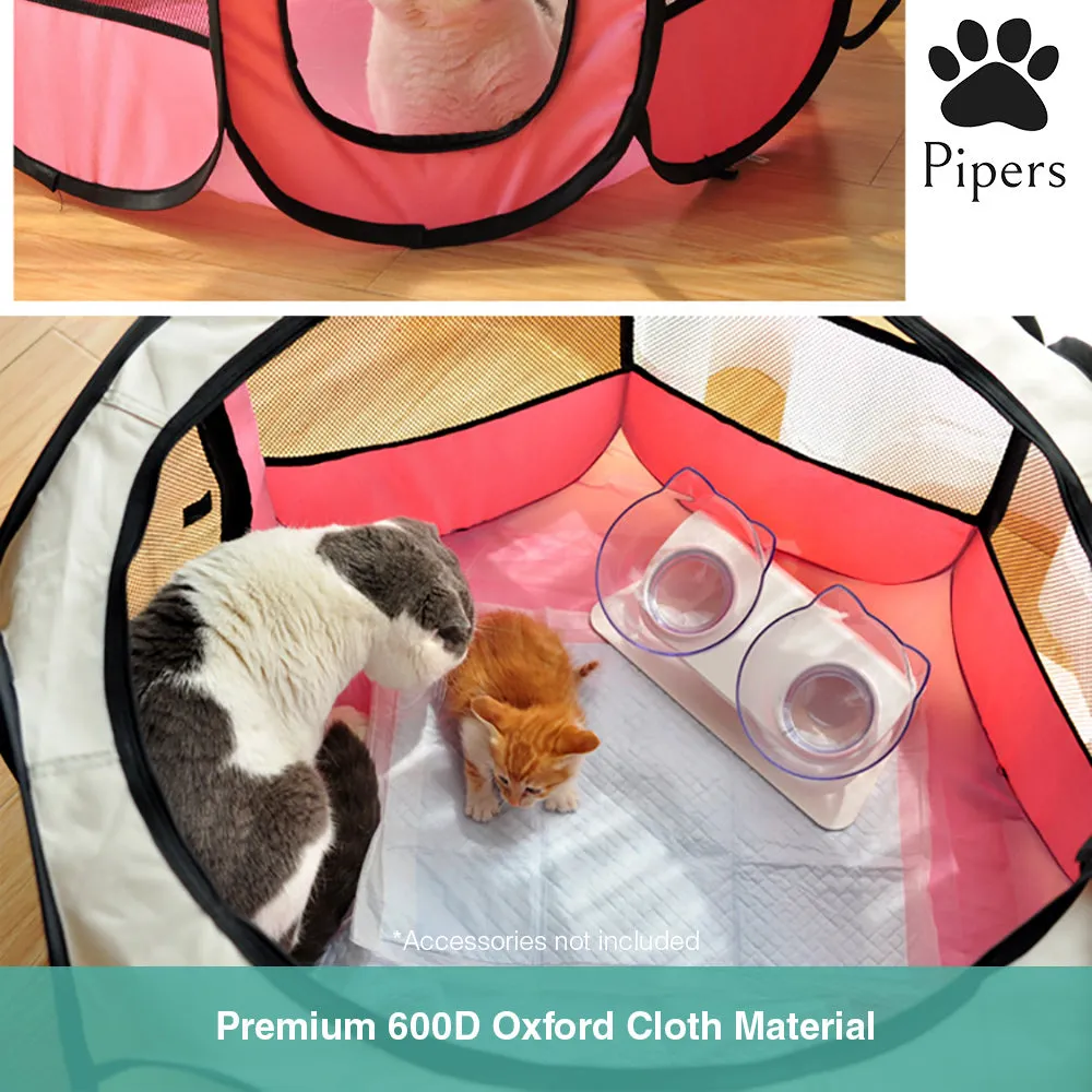 Pipers Pet Portable Playpen Dog Puppy Tent Enclosure Exercise Cat Cage 8 Panels