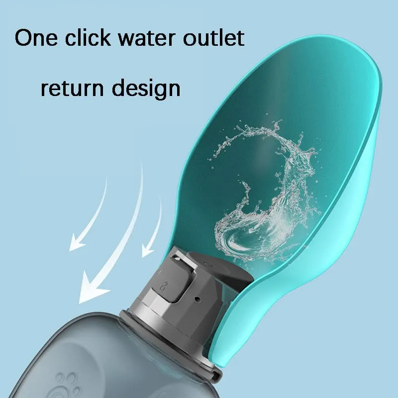 Portable Dog Water Dispenser – 27oz Leak-Proof Travel Bottle with Built-in Bowl