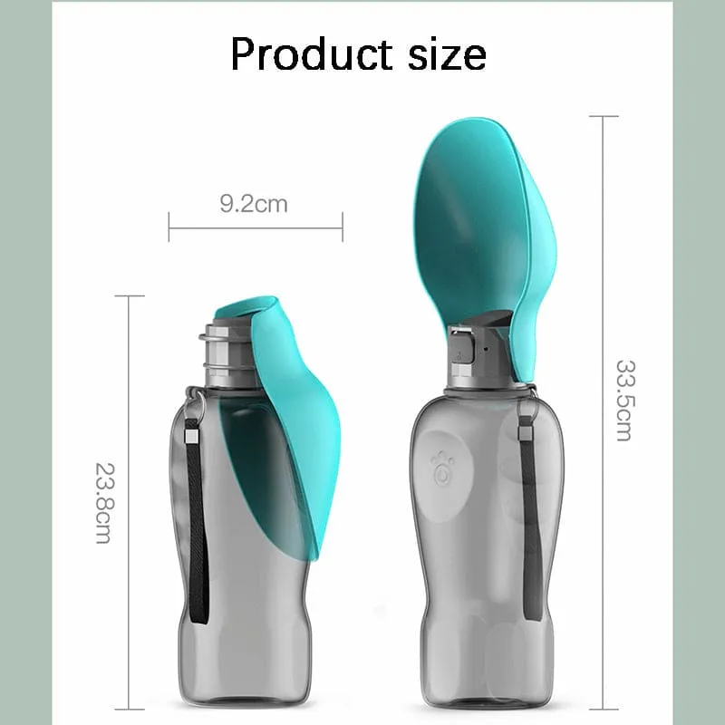 Portable Dog Water Dispenser – 27oz Leak-Proof Travel Bottle with Built-in Bowl