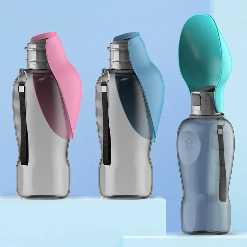 Portable Dog Water Dispenser – 27oz Leak-Proof Travel Bottle with Built-in Bowl