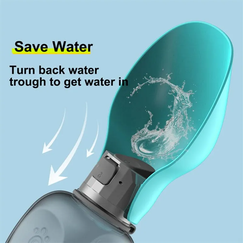Portable Dog Water Dispenser – 27oz Leak-Proof Travel Bottle with Built-in Bowl